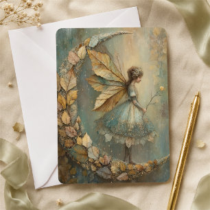 Woodland Leaf Fairy Personalized Watercolor Invitation