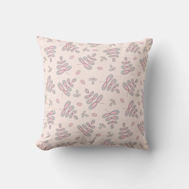 Woodland Leaves Throw Pillow (Front)