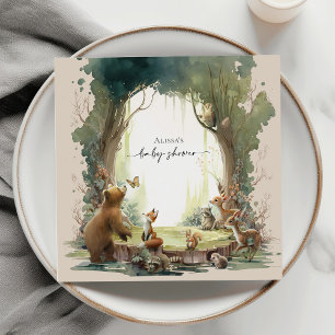Woodland Let the Adventure Begin Baby Shower Napkins