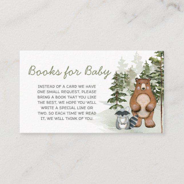 Woodland Let the Adventure Begin Books for Baby Enclosure Card (Front)