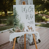 Woodland Let's Get Wild Welcome Baby Shower Foam Board