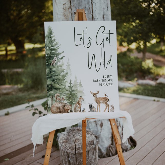 Woodland Let's Get Wild Welcome Baby Shower Foam Board (Creator Uploaded)