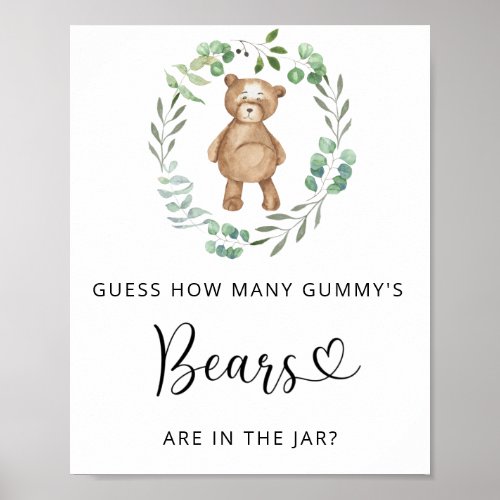 Woodland little bear guess how many GUMMYS bears Poster