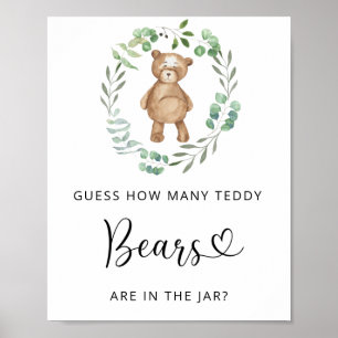 Woodland little bear guess how many teddy bears po poster