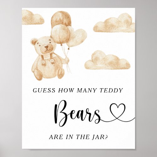 Woodland little bear guess how many teddy bears  poster