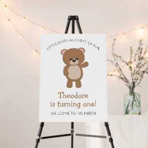 Woodland Little Bear Turning One First Birthday Foam Board