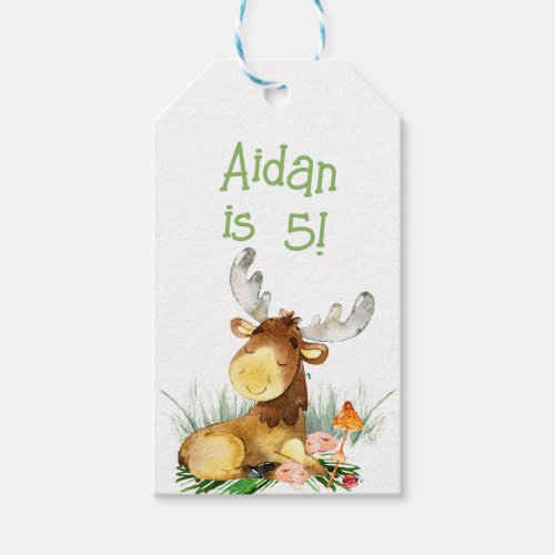 Woodland Little Moose Thank You Favor Gift Tags