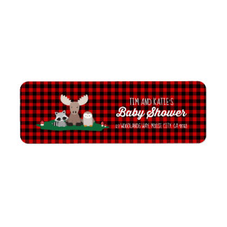 Woodland Lumberjack Baby Shower Animals Rustic Label