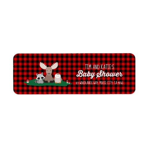 Woodland Lumberjack Baby Shower Animals Rustic Label