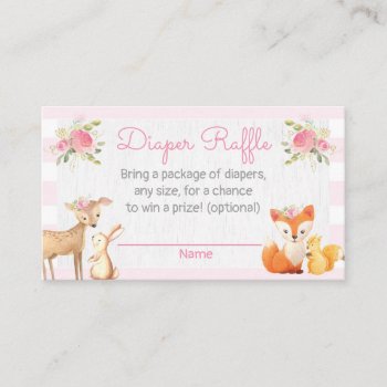 Woodland Lumberjack Baby Shower Diaper Raffle Card by YourMainEvent at Zazzle