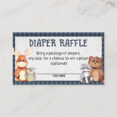 Woodland Lumberjack Baby Shower Diaper Raffle Card (Front)
