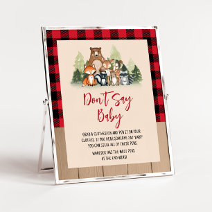 Woodland Lumberjack Baby Shower Don't Say Baby Poster