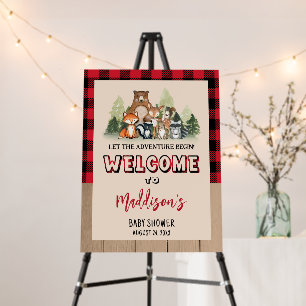 Woodland Lumberjack Baby Shower Welcome Sign