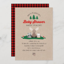Woodland Lumberjack Girl Boy Baby Shower Plaid