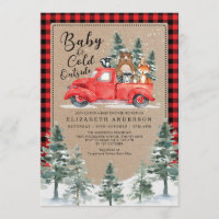 Woodland Lumberjack Snowy Winter Baby Shower Invitation