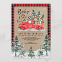 Woodland Lumberjack Snowy Winter Baby Shower Invitation