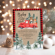 Woodland Lumberjack Snowy Winter Baby Shower Invitation