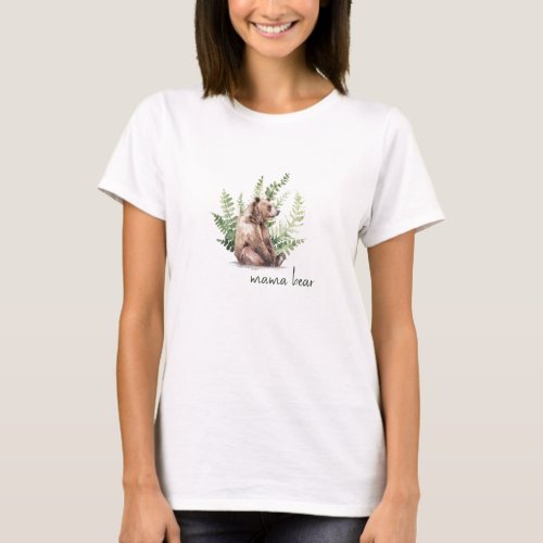 Woodland Mama Bear Baby Shower T_Shirt