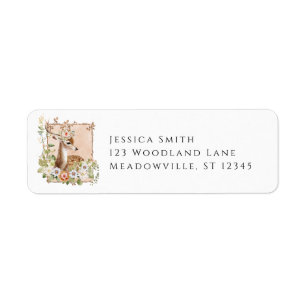 Woodland Manor Baby Shower Return Address Labels