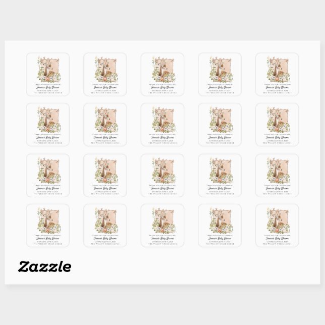 Woodland Manor Baby Shower Sticker Sheet (Sheet)