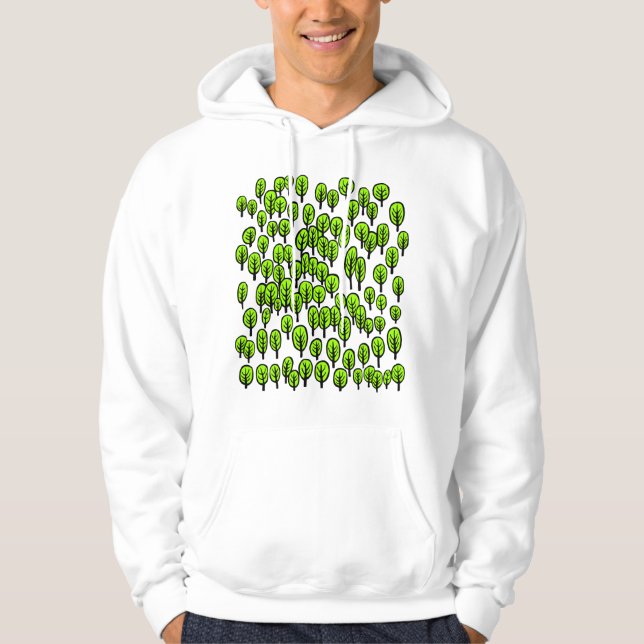 Woodland Map - Green trees Hoodie (Front)