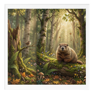 Woodland Marmot Habitats Photo Tile Gallery Acrylic Print