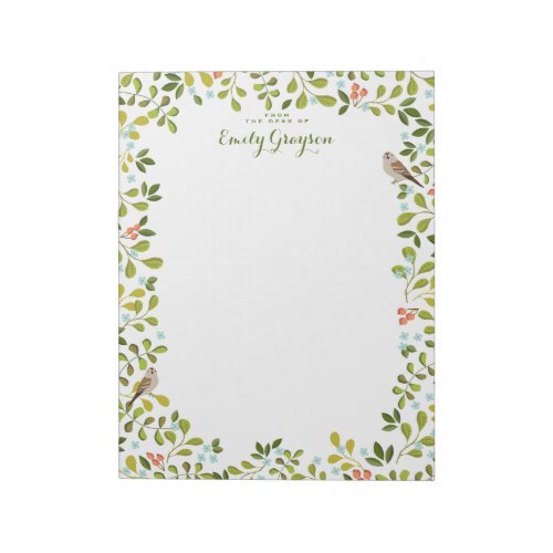 Woodland Meadow Personalized Social Stationery Notepad