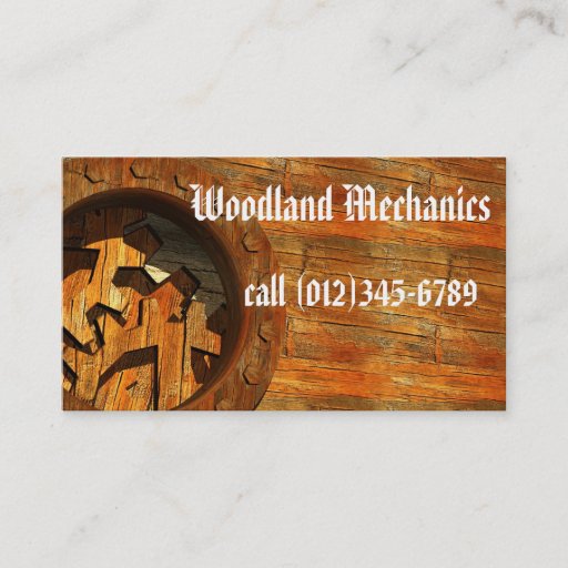 Customizable Woodland Mechanics Business Card