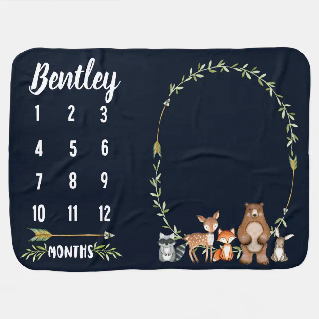 Woodland Milestone Blanket for Baby Zazzle