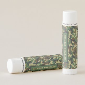 Woodland Militairy Camo Print - Personalized Lip Balm