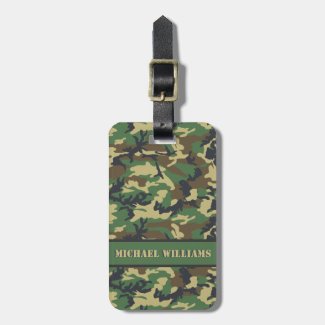 Woodland Militairy Camo Print - Personalized Luggage Tag