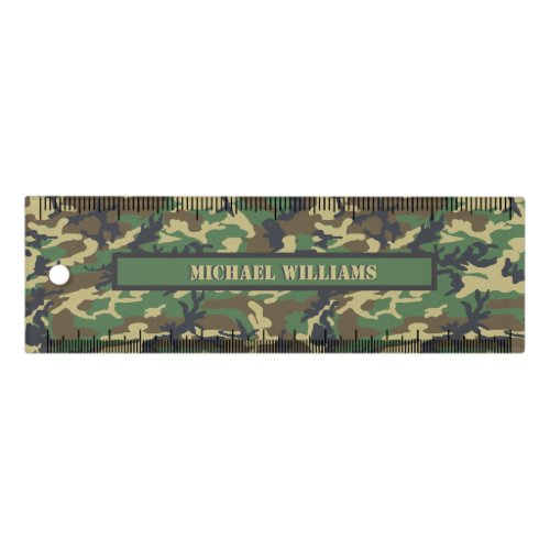 Woodland Militairy Camo Print _ Personalized Ruler