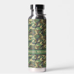 Woodland Militairy Camo Print - Personalized Water Bottle