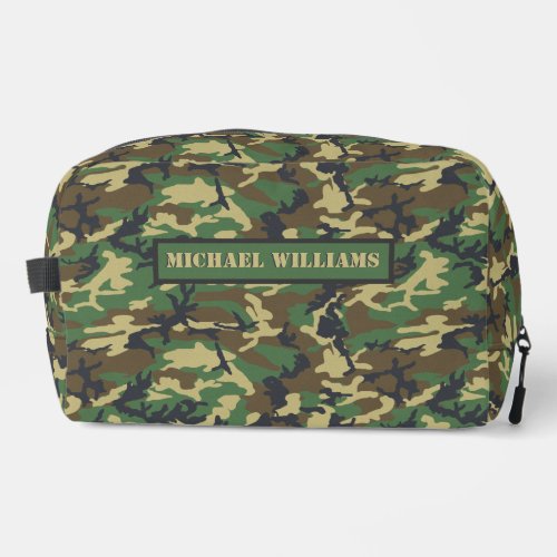 Woodland Militairy Camouflage Print _ Personalized Dopp Kit