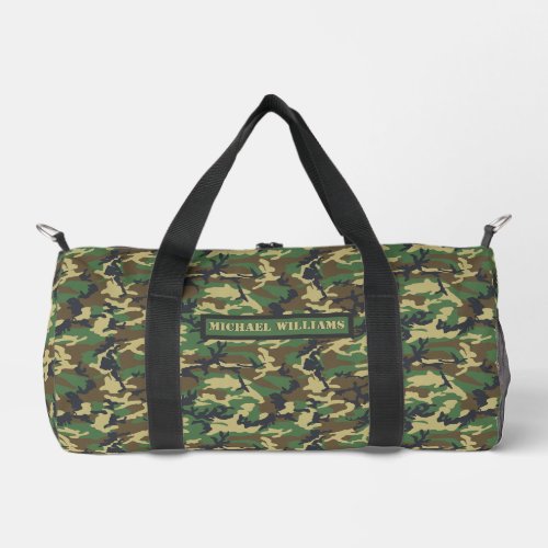 Woodland Militairy Camouflage Print _ Personalized Duffle Bag