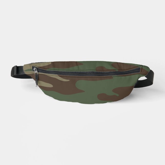 Woodland Military Camouflage Pattern Fanny Pack (Front)