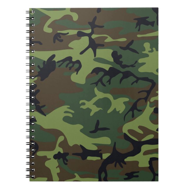 Woodland Military Green Camouflage Notebook (Front)
