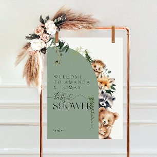 Woodland Modern Greenery Neutral Baby Shower Foam Board