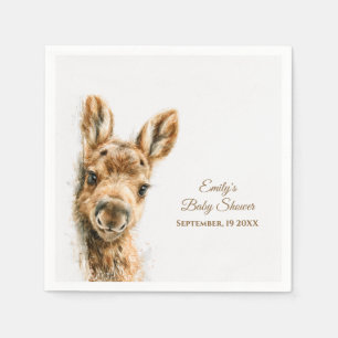 Woodland Moose Baby Shower Napkins