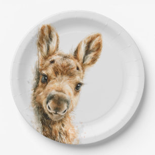 Woodland Moose Baby Shower Paper Plates