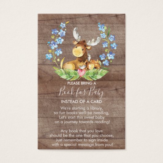 Woodland Moose Book for Baby Card (Front)