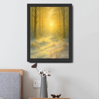 Woodland Morning – Light Through the Quiet Framed Art