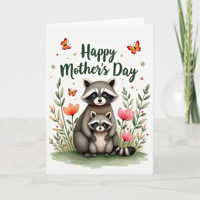 Woodland Mothers Day Scene Card (Front)