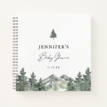 Woodland Mountain Baby Shower Guestbook  Notebook