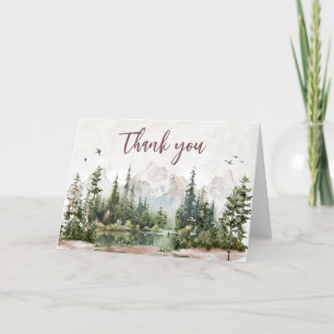 Woodland Mountain Baby Shower  Thank You Card