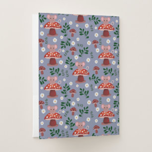 Woodland Mouse & Mushroom Nature Theme Pocket Folder