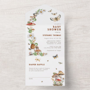 Woodland Mushroom All-in-One Baby Shower Invitatio All In One Invitation