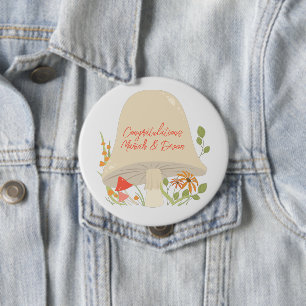 Woodland Mushroom Baby Shower Button