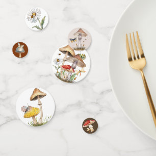 Woodland Mushroom Baby Shower Confetti with Insect