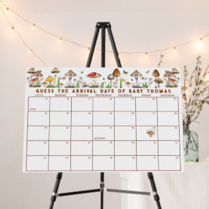 Woodland Mushroom Baby Shower Due Date Calendar Si Foam Board